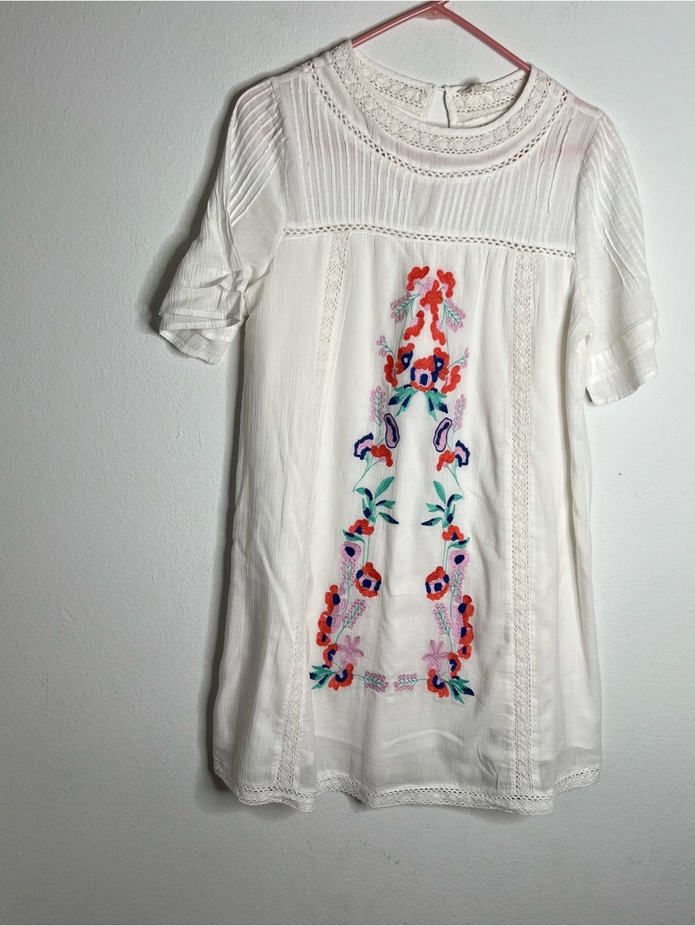 143 Story By Line Up Womens Ivory Embroidered Boho Dress Size Médium